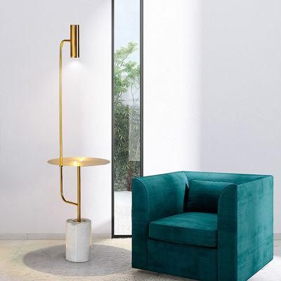 2022 New Design 360 Degree Rotating Modern Marble Golden LED Floor Lamp