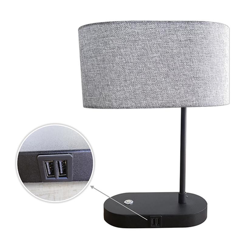 Modern Bedside Fabric Table Lamp Dimmable with Touch Switch