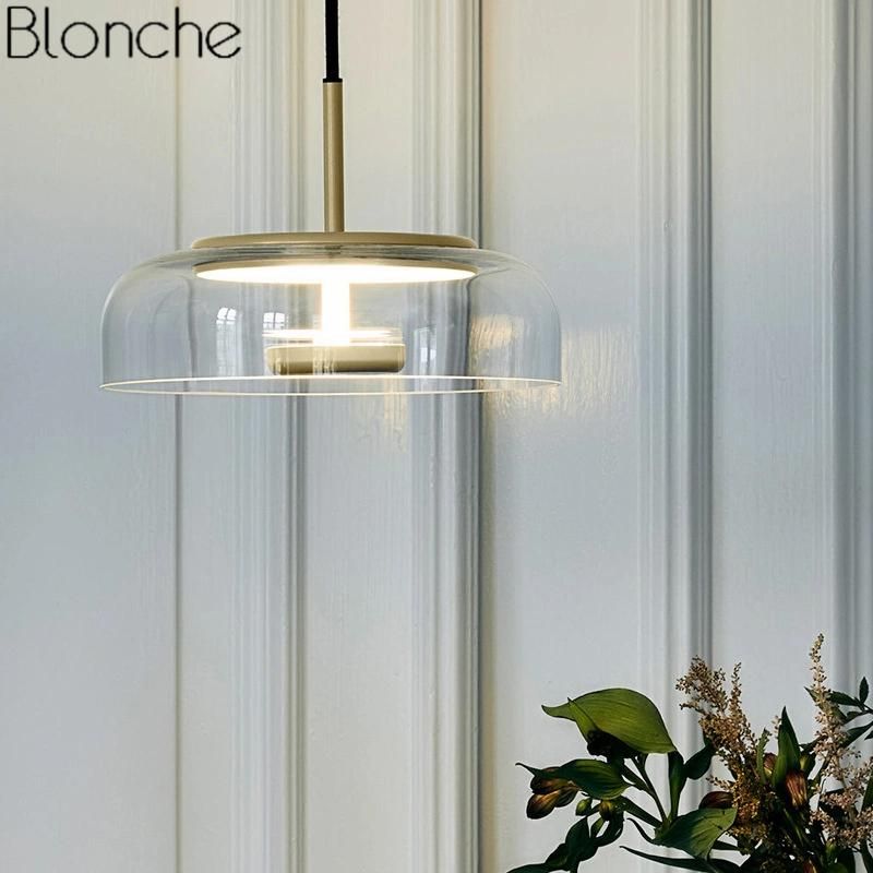 Nordic Clear Glass Pendant Lights LED Gold Modern for Dining Room Indoor Home Loft Kitchen Pendant Light (WH-AP-185)
