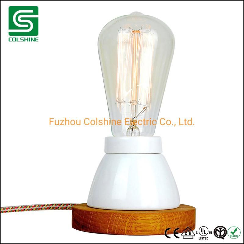 Bedside Table Light Desk Lamp Retro Porcelain Lamp Holder