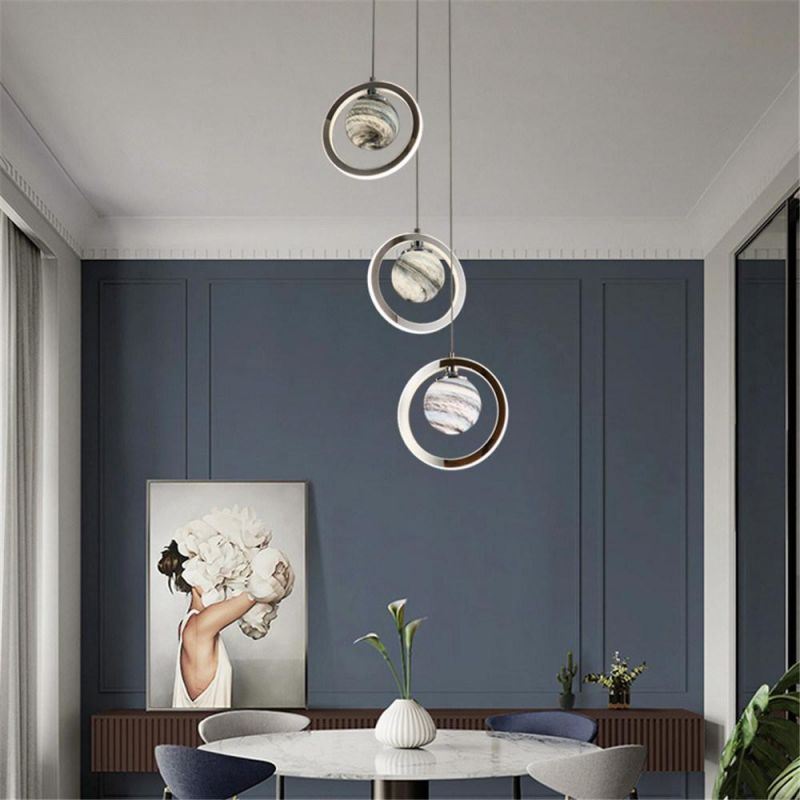 Modern Simple Wandering Earth Chandeliers Starry Sky Art Restaurant Children′ S Room Drop Light Double Kitchen Hanging Lamps