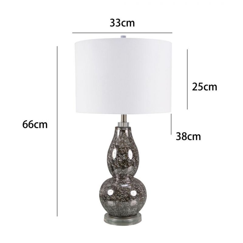 Luxury Clear Glass Double Gourd Table Lamp Hotel Bedroom Bedside Modern Decoration Glass Table Lamp White Glass