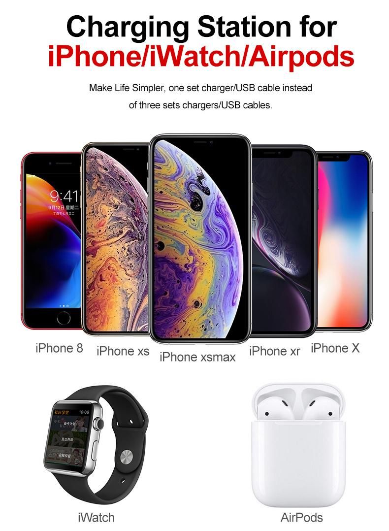 Airpods Iwatch Qi Wireless Charging Desk Lamp Fast Charger Ce RoHS Qi Table Lamp