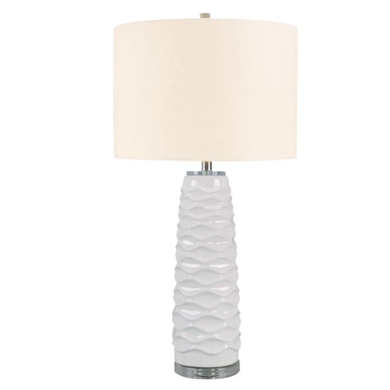 High Quality Hotel White Ceramic Crstal Base Bedside Table Lamp LED Lamp Desk Lamp for Living