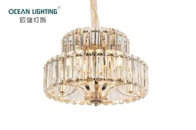 Circular Lighting Multilayer Metal E14X10 K9 LED Crystal Chandelier Luxury