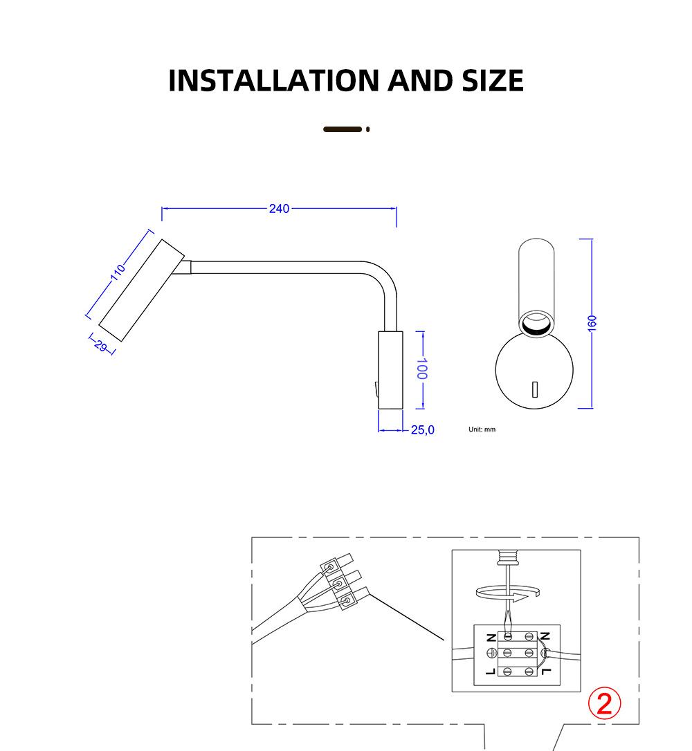 Modern LED Wall Lights Bed Room Head Reading Lamp LED Lighting Bulbs 120lm CREE Wall Light 4000K 100-240V Luminaires