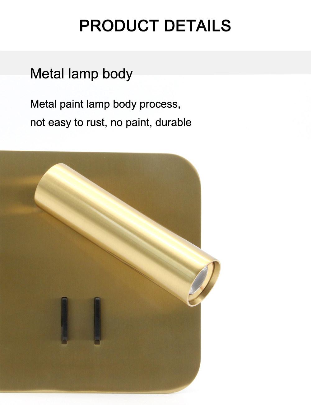 LED Wandlamp Wall Lamp Aluminum Backlit Hotel Lighting Head Adjustable Bedside Reading Lamps 100-240V