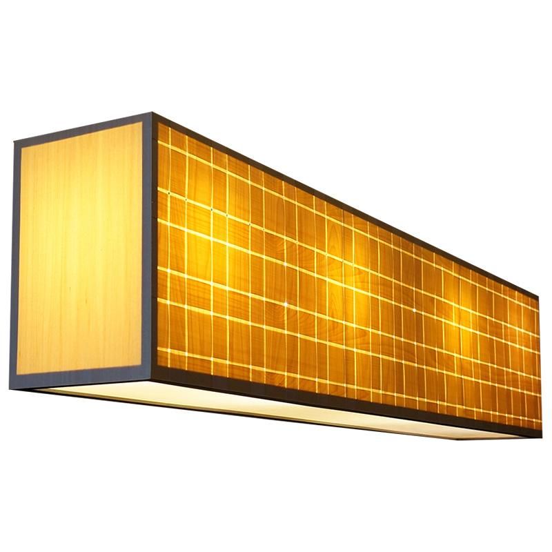 Cuboid Wooden Design Modern Style Chandelier Mall Hotel Pendant Lamp