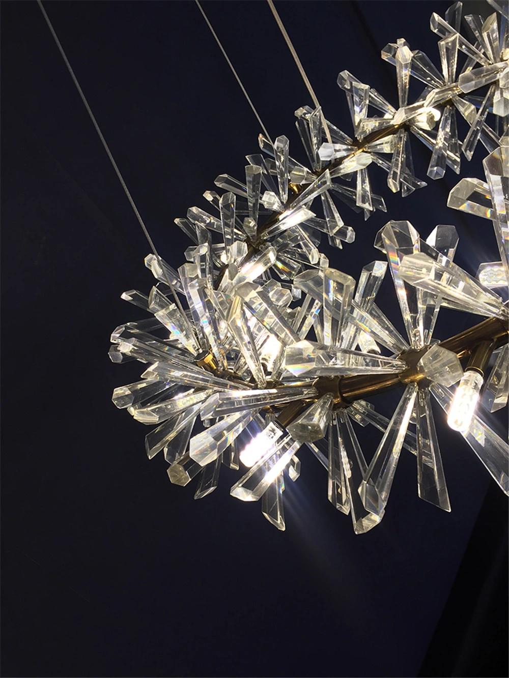 G4 220V/110V Flower Crystal Chandelier for Home Decoration