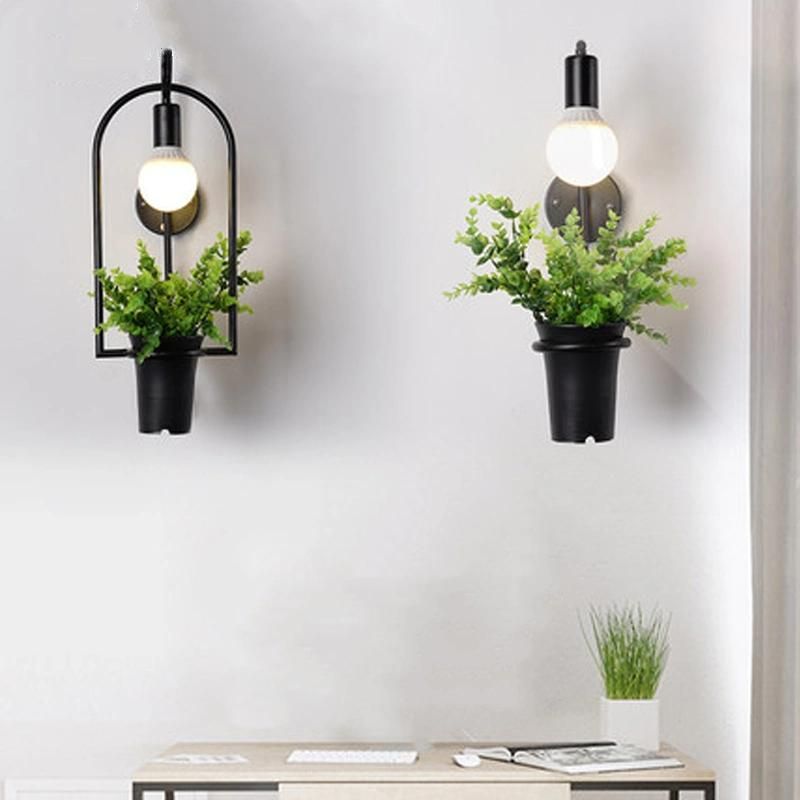 Nordic Wall Lamp Industrial Vintage Iron Metal Plant Wall Lamp (WH-OR-177)