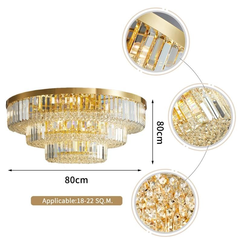 Gold Modern Chandelier for Living Room Multilayer Crystal Ceiling Chandelier (WH-CA-62)
