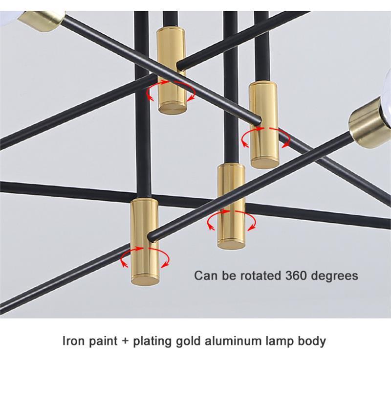 Nordic Creative Modern Chandelier Indoor Minimalist Lighting Living Room LED Ceiling Lamp