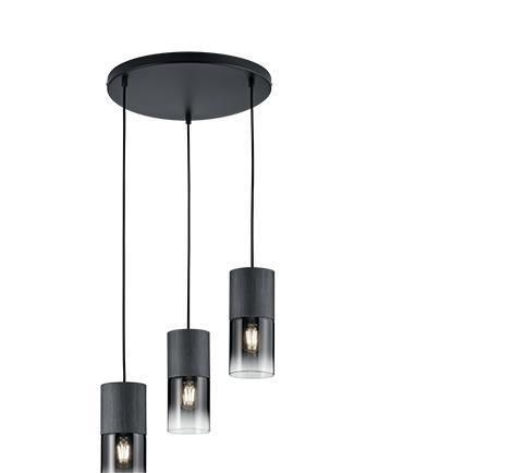 Modern Metal Hanging Light Home Dining Lighting E27 Bulb Fancy Black Glass Pendant Lamp