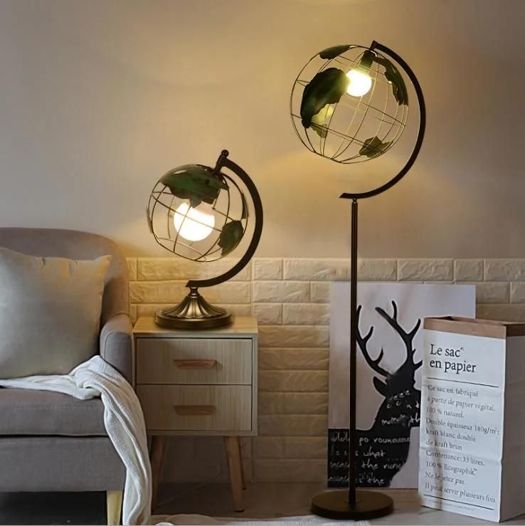 Contemporary Floor Lighting Fixture, Modern Iron Metal Floor Light, Globe Shape Table Lamp Stand Lighting Lamp for Bedroom Study Room Lobby Hotel