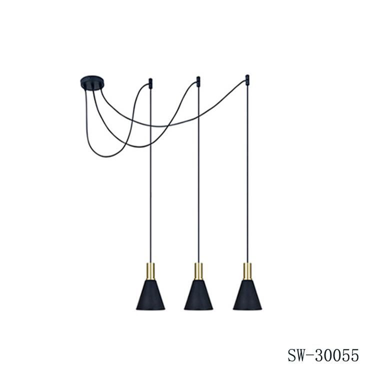 Classic Modern Dining Metal Black and Gold Pendant Lights Drop Lighting Pendant Lamp 3 Cluster Spider Pendant Light