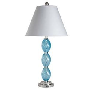 Aqua Blue Glass Hotel Table Lamp with on/off Rocker Switch