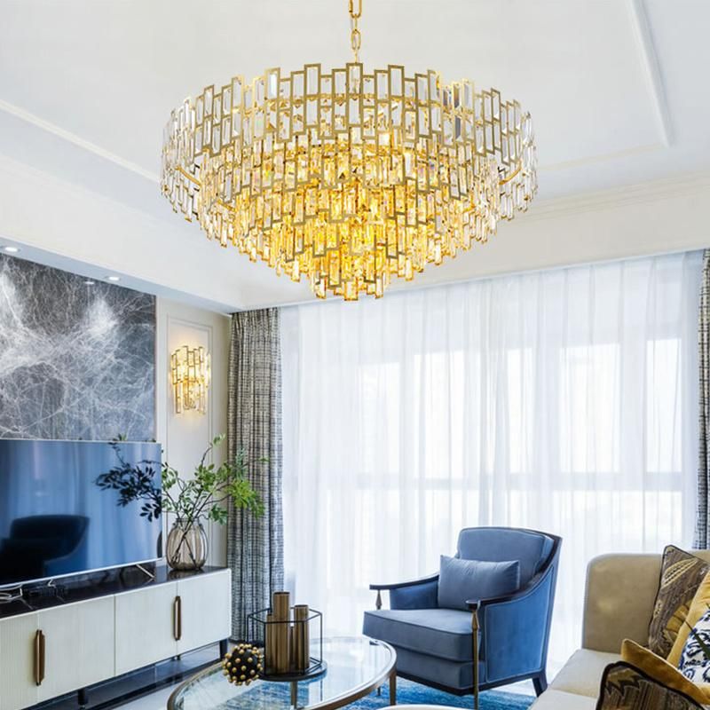 Hotel Lobby Exhibition Hall Luxurious Crystal Chandeliers Bedroom Pendant Lamp