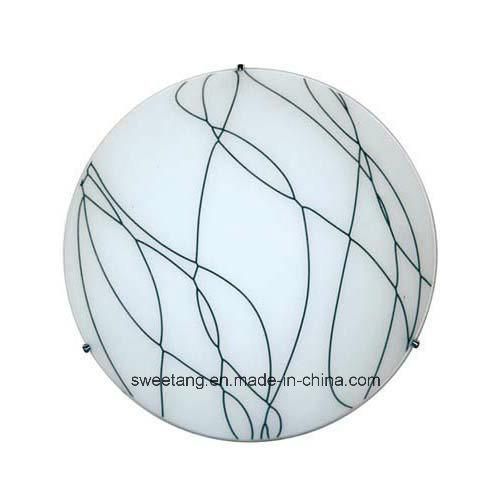 Modern Simple Round Glass Ceiling Light with Glass Shade for Indoor