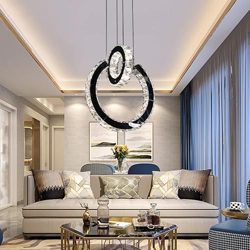 LED Crystal Pendant Light Modern Hanging Lighting for Indoor Decoration