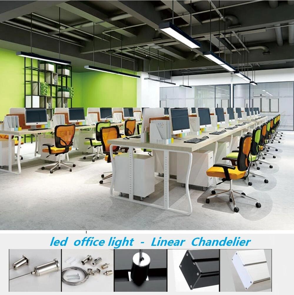 Modern Slim LED Linear Office Ceiling Lighting 1200mm Cheap Price Suspended Chandelier Light LED Pendant Lamp
