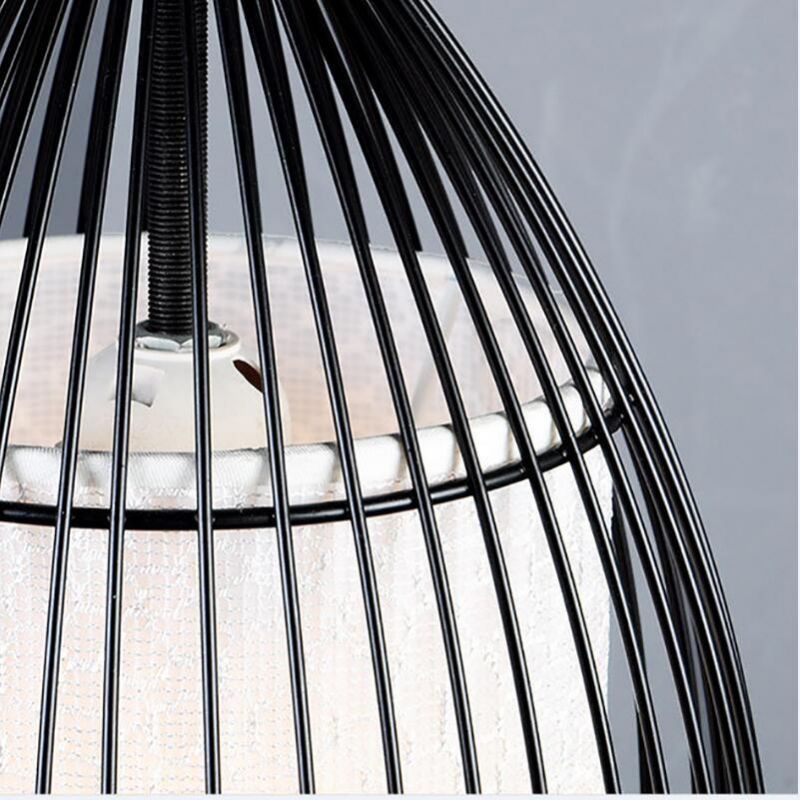 Black Chandeliers Iron Cage Hollow American Living Room Bar Decorative Industrial Chandelier (WH-VP-81)