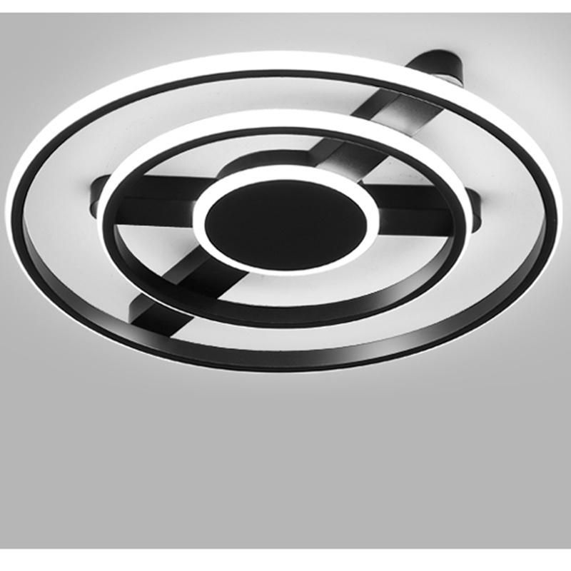 Round Ceiling Lamp Sitting Room Light Modern Black and White Light