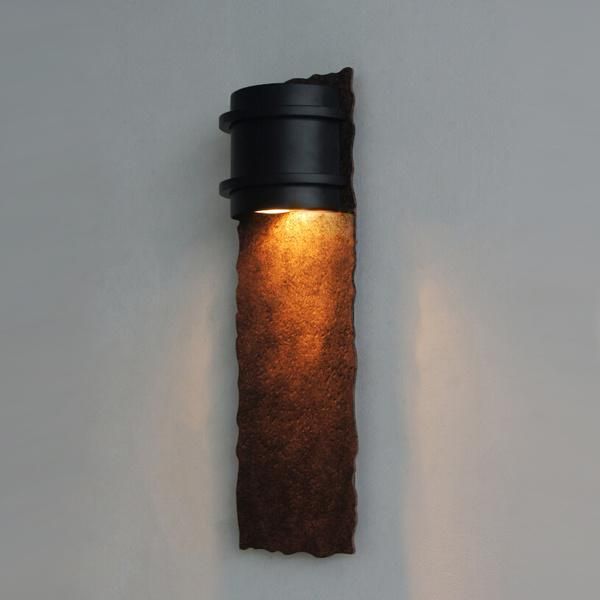   Rust Bronze Painted Metal Base and Black Metal Frame Wall Lamp.