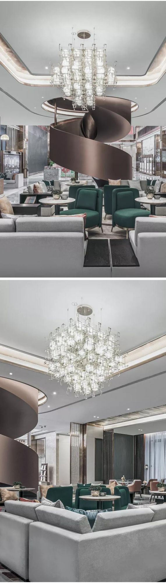 Nordic Style Decoration Luxury Commercial Center Hotel Custom Project Non-Standard LED Chandelier