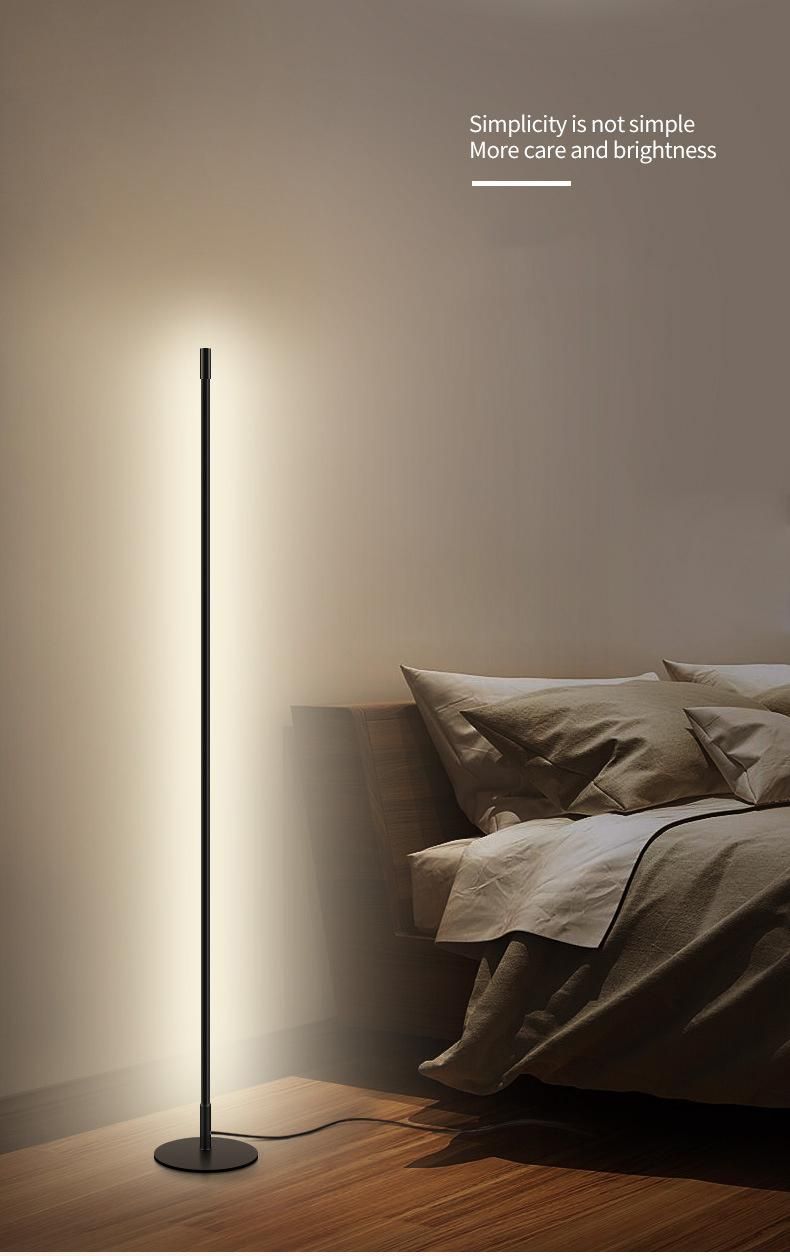 Modern Nordic Decor Designer Corner Standing RGB LED Floor Lamp LED Linear with Remote Control
