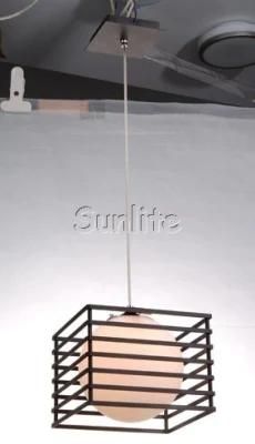 Modern Black Square Pendant Lamp (PD-1143-1BK)