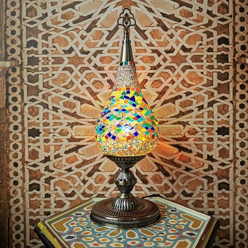 Turkish Mosaic Table Lamp Mediterranean Retro Stained Glass Industrial Table Lamp (WH-VTB-18)