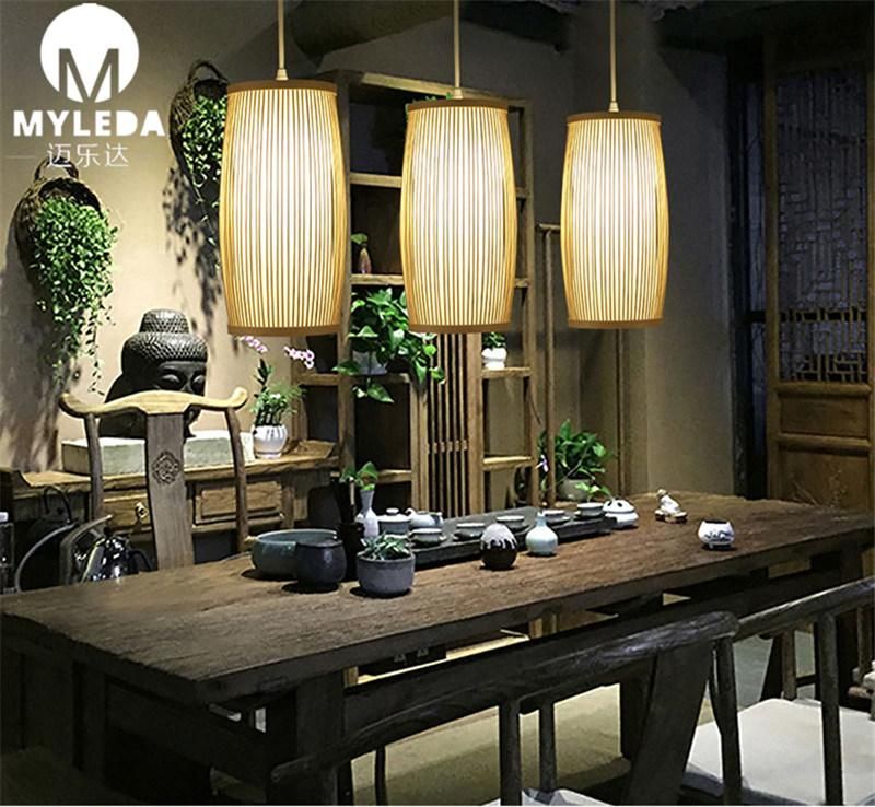 Japanese Style Bamboo Wooden LED Pendant Lighting for Restaurant Decoration