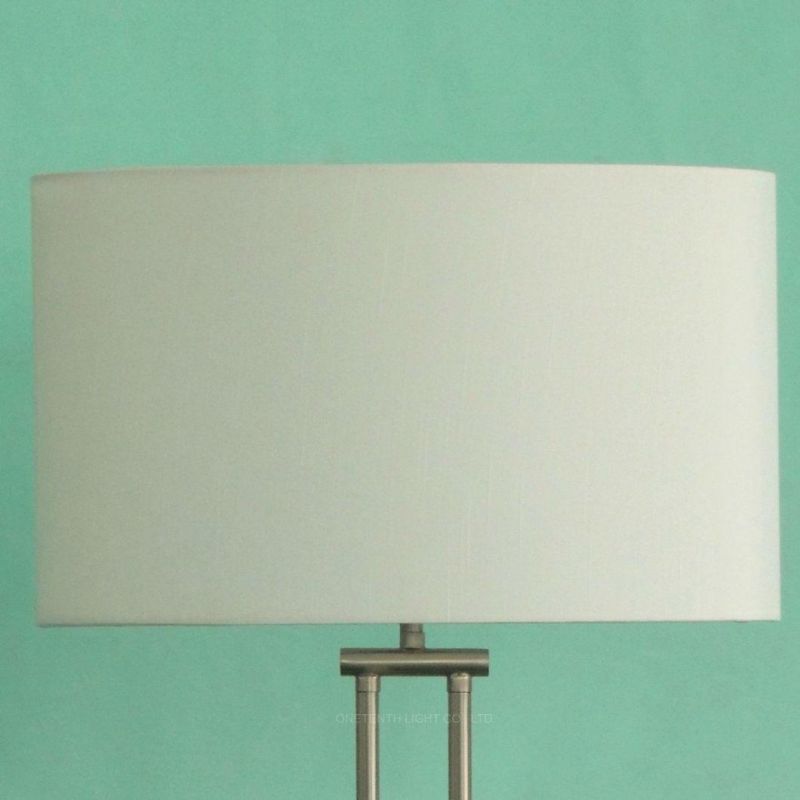 Modern Decorative Nickel Metal and White Linen Fabric Shade Table Lamp