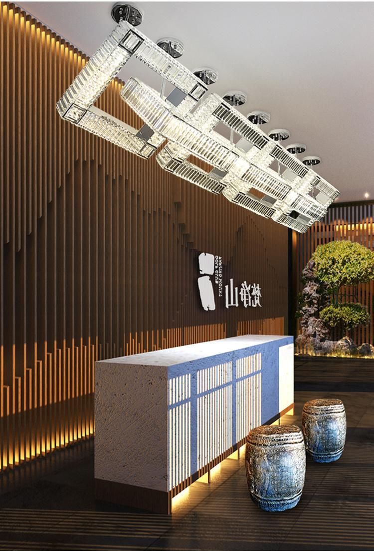 High Quality Decorative Commercial Banquet Stair Hotel Glass Crystal Custom Chandelier Lamp