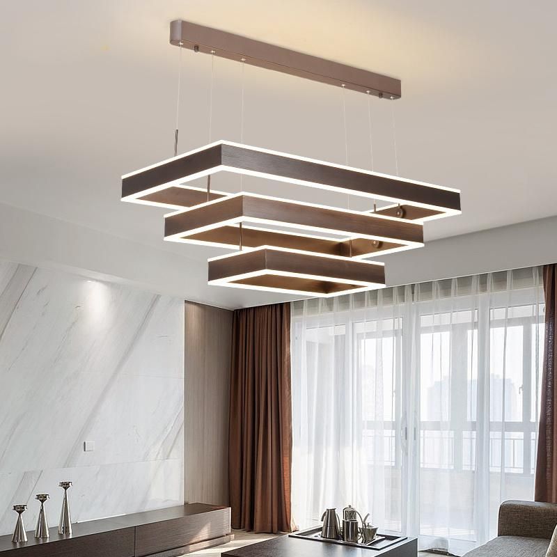 Square Hanging Light Fixture Indoor Home Pendant LED Light (WH-AP-12)