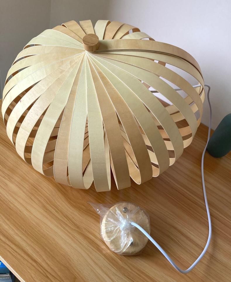 Nordic Solid Wooden Chandelier Living Room Bedroom Bamboo Pendant Light (WH-WP-39)