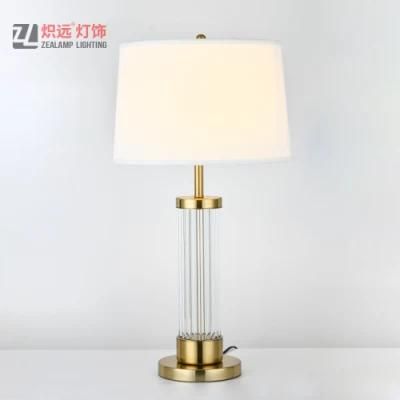Metal Hotel Bedside Decorated Glass Tube Modern Table Lamp