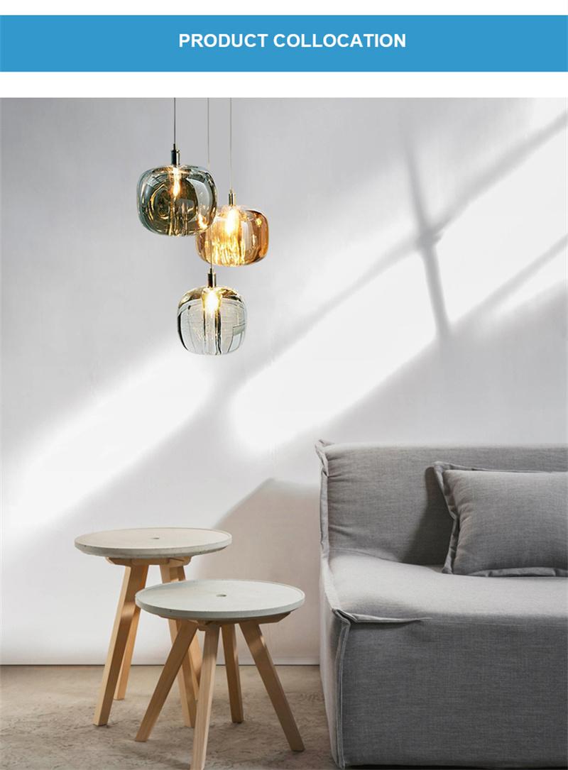 Postmodern Creative Dining Room Lamp Chandelier Three Head Simple Crystal Art Bedroom Bed Living Room Sofa Apple Chandelier