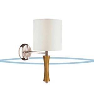 Amber Brown Finish Hotel Wall Lamp with Linen Shade