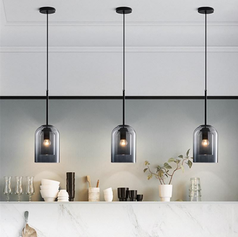 Nordic Glass Pendant Light for Bedroom Decor Marigold Double Layer Glass Pendant Lamp (WH-AP-290)