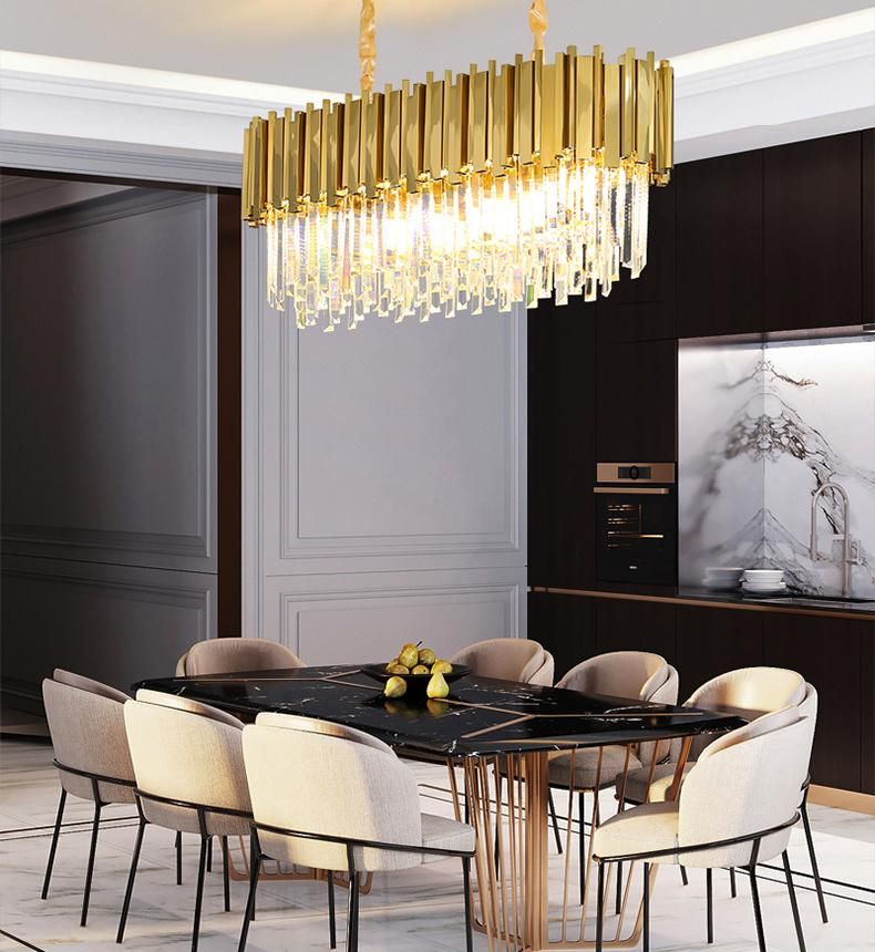 Post Modern Gold Luxury Dining Room Crystal Chandelier