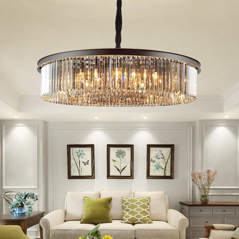 Flush Crystal Ceiling Pendant Light Fixtures Amber Color for Home Decoration Avize (WH-CA-21)