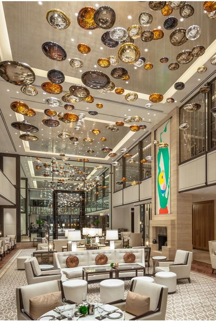 Glass Stone Lamp Decorative Villa Exhibition Hall Commercial Stair LED Custom Chandelier Light
