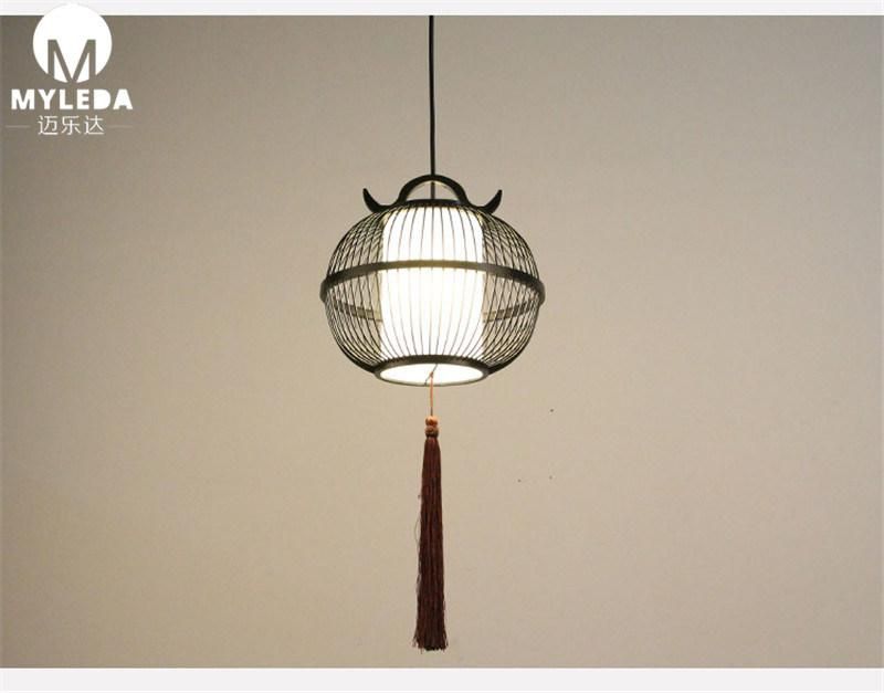 Modern Style Wooden Cage Pendant Wooden LED E27 Bulb Pendant Lights for Home Dining Room Kitchen Coffee Bar Living Room
