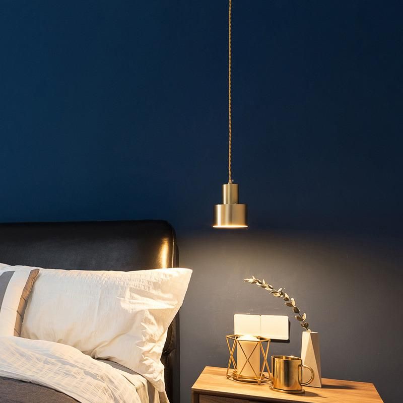 Modern Nordic Gold Metal Hanging Lamp Small Bedside Ceiling Pendant Lights for Bar Living Room Dining Room Restaurant Loft