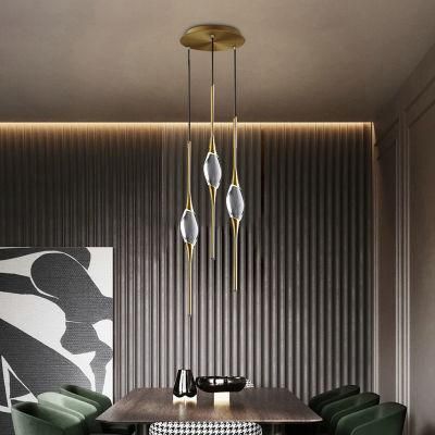 Nordic Crystal Pendant Lights Black / Golden Plated Rod Light with Shiny Suspension Lamp LED Pendant Lamp (WH-AP-181)