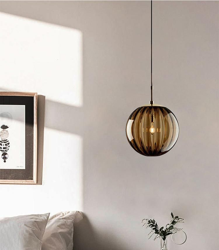 Modern Simple Circle Glass Chandelier Pendant Lamp Bedroom