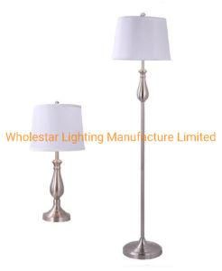 Lampset, Table and Floor Lamp with Fabric Shade (WH-331)
