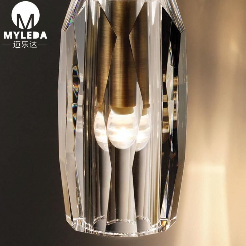 Modern Kitchen Bar Dining Room Clear Crystal Glass Pendant Light Fixture