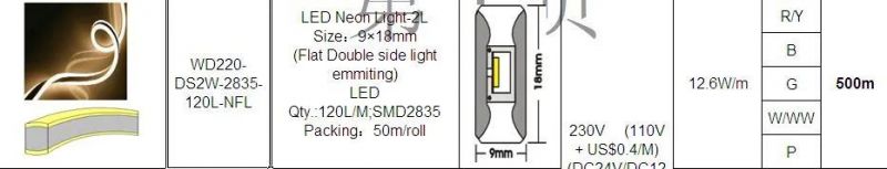 High Brightness Double Side Lighting LED Neon